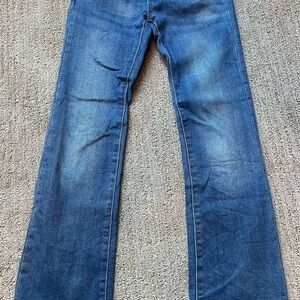 Girls adjustable waist bootcut jeans.